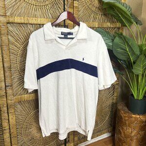 Polo Ralph Lauren Men's Vintage Velour Short Sleeve Polo Shirt White Size XXL